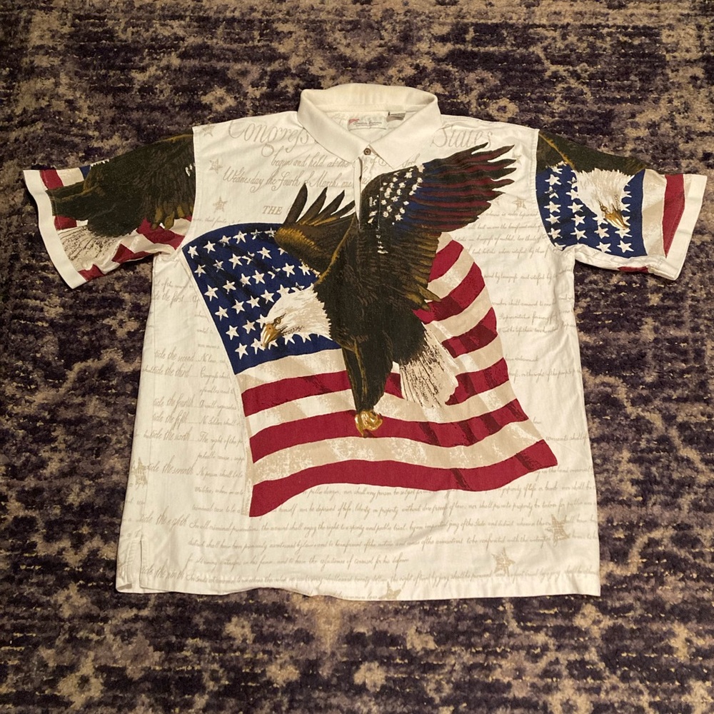Vintage USA 4th of July American Flag
AOP Shirt